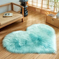 Axyaa Fluffy Heart Wool Rug: Cozy Shaggy Carpet, 30x40cm