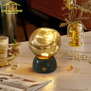 Axyaa Glass Marble Table Lamp Touch Switch USB Charging Decor Desk Lights