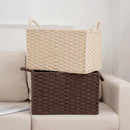 Axyaa Foldable Woven Storage Basket - Organize Clothes, Sundries, and Decor