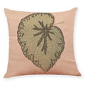 Axyaa Big Leaf Pattern Linen Pillowcase 45x45cm for Car Sofa Home Décor
