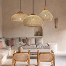 Axyaa Wabi-Sabi Rattan Pendant Light - Hand-Woven E27 Boho Lamp