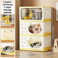 Axyaa Cat House Storage Cabinet, Foldable, 1-3 Tier - Yellow/Green