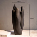 Axyaa Irregular Pleated Ceramic Vase - Home Decor Handicraft Floral Arrangement Accessory