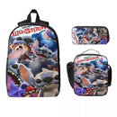 Axyaa Kids Backpack Lunch Box Pencil Boxes Set for School - Lilo Stitch 2025 Movie