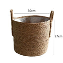 Axyaa Straw Wicker Planter Basket Handmade Flower Pot Storage Laundry Basket Yellow Home Decor