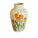 Axyaa Chinese Hand-Painted Tulip Ceramic Vase, Retro Country Style Living Room Décor