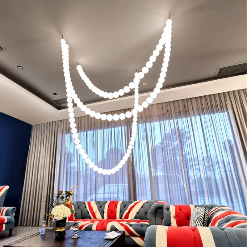 Axyaa Nordic Luxury LED Glass Chandeliers for Staircase and Hotel Engineering
