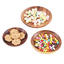 Axyaa Acacia Wood Round Plates Set - Premium Small Sushi Food Dishes