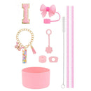 Axyaa 10pc Tumbler Accessory Set: Straw, Cover, Cap, Boot, Stopper, Keychain, Sticker
