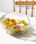 Axyaa 1500ml Glass Bowl Gold-Plated Household Tableware Fruit Dessert Salad Plate