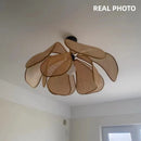 Axyaa Flower Rattan Pendant Lights Chandelier Luminarias