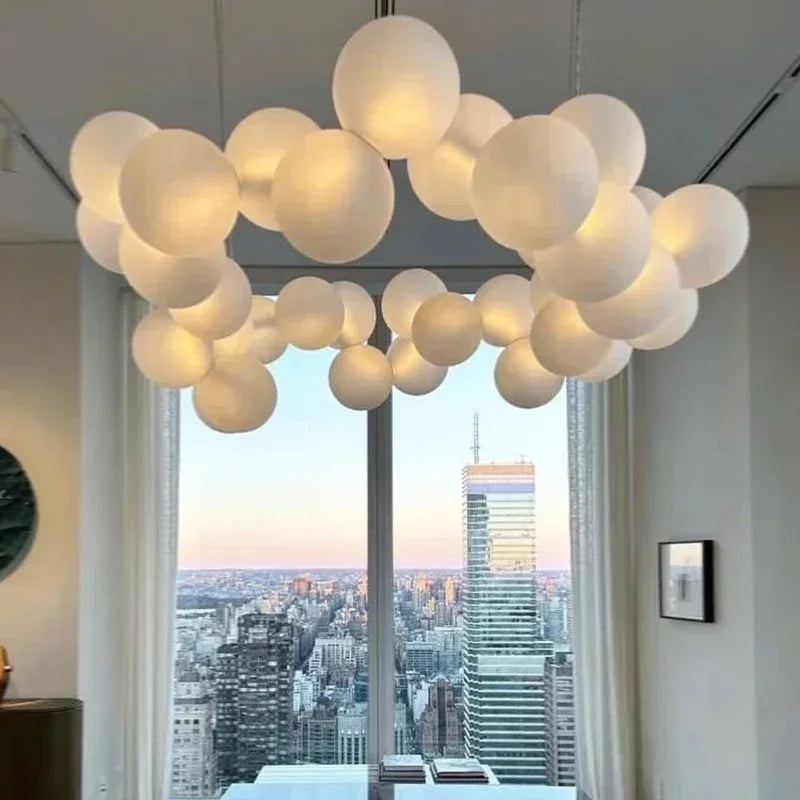 Nordic Acrylic Ball Pendant Lamps for Living Room by Axyaa
