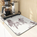 Axyaa Plant Pattern Drying Mat: Kitchen & Table Essential