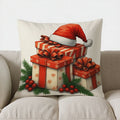 Axyaa Santa Hat Pattern Pillow Cover for Home Decor and Christmas Gifts
