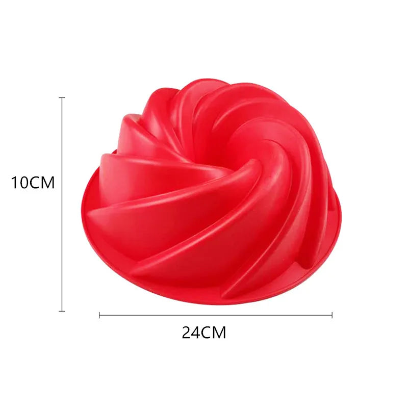 Silicone Spiral Cake Mold by Axyaa: Non-Stick Pan for Sweeties, Jelly, Bread