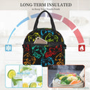 Compact Colorful Joystick Game Lunch Bag by Axyaa - Shoulder Strap, Reusable Lunch Box for School & Work