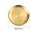 Axyaa Stainless Steel Buffet Plates - Korean Style Durable Shallow Dishes