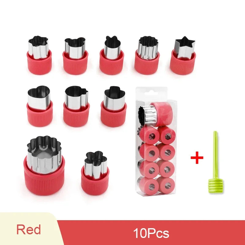 Axyaa Stainless Steel Fruit & Vegetable Cutter Set Heart/Flower Shape Mold