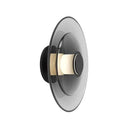 Axyaa LED Gray Amber Glass Wall Lamp Modern Round Sconce for Bedroom Aisle