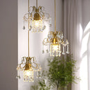 Axyaa Crystal 3-Head Pendant Lamp: Elegant Restaurant & Bar Lighting