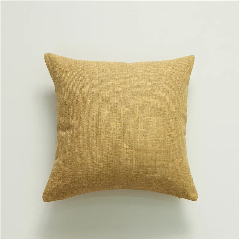 Yellow Linen Sofa Pillow Cover by Axyaa - Super Soft Decorative Throw Pillow Home Decor