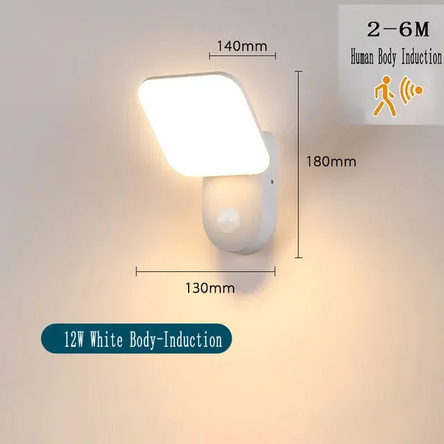 Axyaa Outdoor Sensor Wall Light: Modern, Waterproof Aluminum Design for Garden, Patio, Balcony