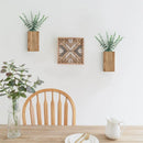 Axyaa Wood Wall Planter Vase with Artificial Eucalyptus Farmhouse Hanging Planter