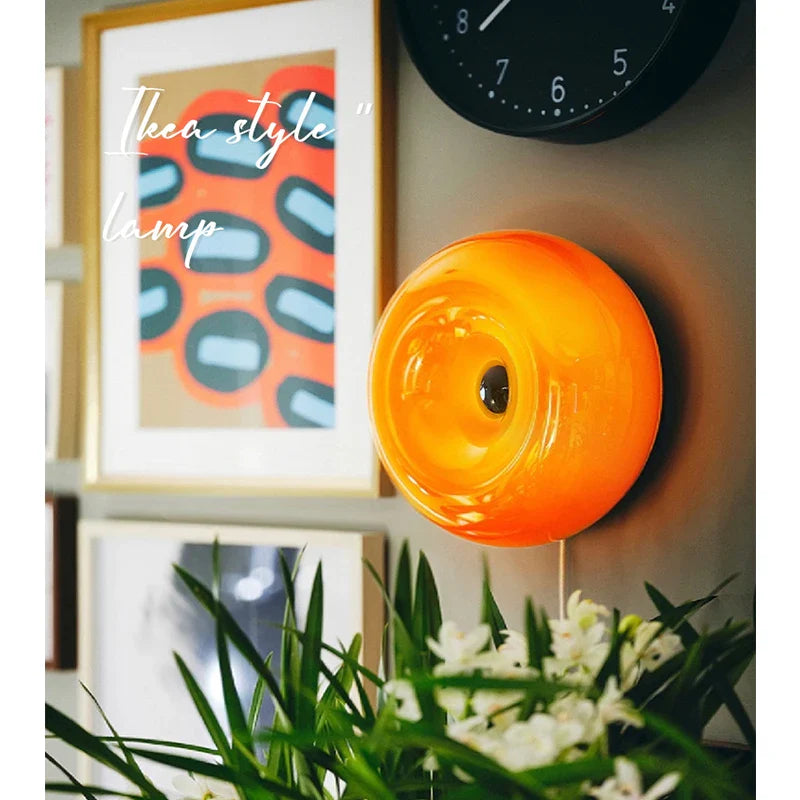 Axyaa Bauhaus Orange Glass Table Lamp