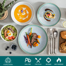 Axyaa Green Embossed Stoneware Tableware Set Service for 4/8/12