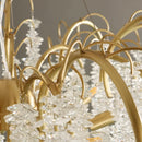 Axyaa Gold Glass LED Crystal Chandeliers for Elegant Dining Room Decor