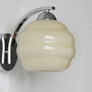 Axyaa Nordic Bedroom LED Wall Sconce with Switch, White Beige Glass, E27 Bulb