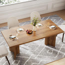 Axyaa Farmhouse Kitchen Dining Table, 63-inch Large Rectangular Tabletop for 4-6 People