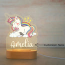 Children's Animal Night Light Custom Name Lamp by Axyaa: Personalized Acrylic Baby Room Decor