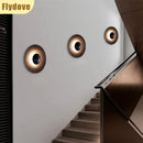 Axyaa Circular Wood Grain LED Wall Lamp for Modern Living Room Lighting