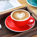 Axya White Rim Ceramic Coffee Cup and Saucer Set - 150ml