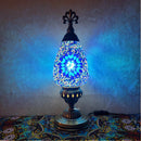 Axyaa Turkish Mosaic Table Lamp Vintage Art Deco Glass Bed Night Light