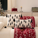 Embroidered Christmas Tree Cushion Cover Set for Festive Home Decor by Axyaa