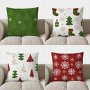Axyaa Christmas Trees & Snowflakes Throw Pillow Cover for Sofa, Bedroom, Car