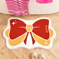 Axyaa Fluffy Soft Bow Living Room Carpet - Large Area Rug for Girls
