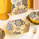 Axyaa Bohemian Hexagonal Ceramic Plate Set - Creative Under-glaze High-end Fish Platter