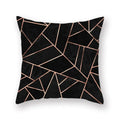 Axyaa Luxury Gold Black Geometric Marble Stripe Pillowcase