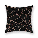 Axyaa Luxury Gold Black Geometric Marble Stripe Pillowcase