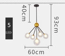 Axyaa Glass Bubble Branch Chandelier: Modern Round Ball Lighting for Living, Bedroom, Kitchen
