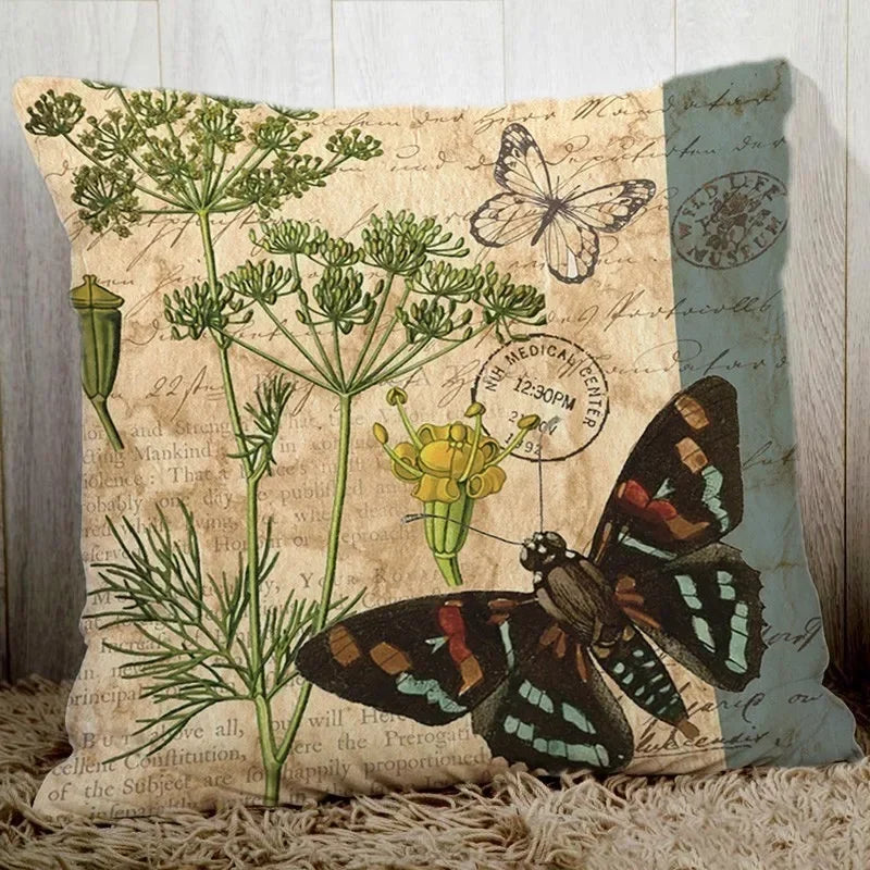 Axyaa Butterfly Printed Couch Cushion Cover 45x45cm Home Decor Pillowcase