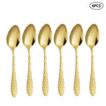Axyaa Gold Stainless Steel Cutlery Set for Family & Restaurants, 24pcs