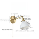 Axyaa Glass LED Wall Sconce Lamp Pull Chain Switch Night Light