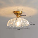 Axyaa Glass Copper LED Ceiling Light Fixture Simple Art Bedroom Living Room Chandelier
