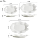 Axyaa Lotus Leaf Fish Plate Ceramic Creative Serving Dish Restaurant Tableware