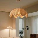 Axyaa Handmade Rattan Petal Pendant Light - Chinese Style Minimalist Lampshade