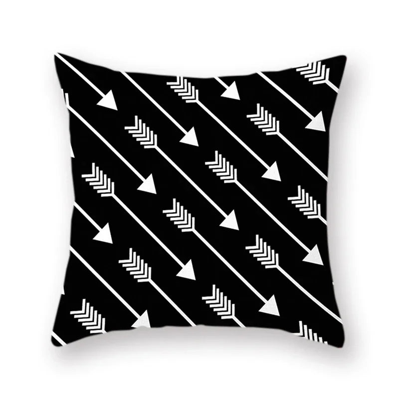 Axyaa Abstract Geometry Letter Print Cushion Cover - 45x45cm